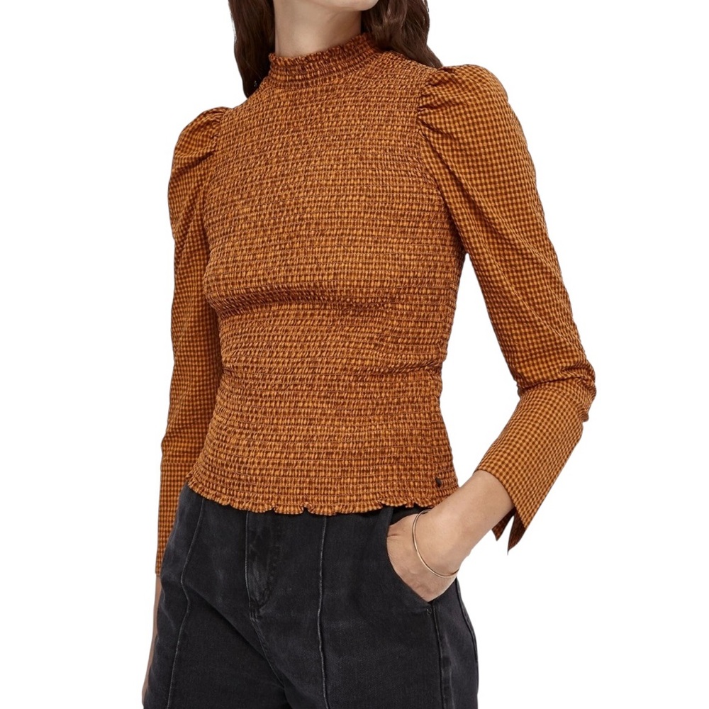 Scotch & Soda Orange Smocked Top
